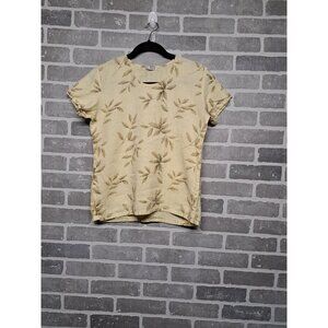 Russ Berens 100% ‎ Linen Floral Womens Blouse Small Pullover Short Sleeve